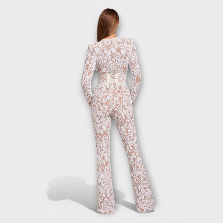 Theresia - Spitzen-Jumpsuit met Korset