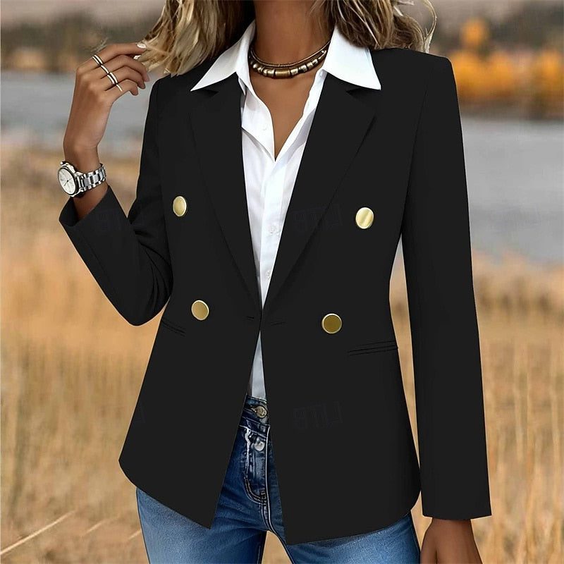 Amrita | Double-breasted blazer met goudkleurige knopen voor dames