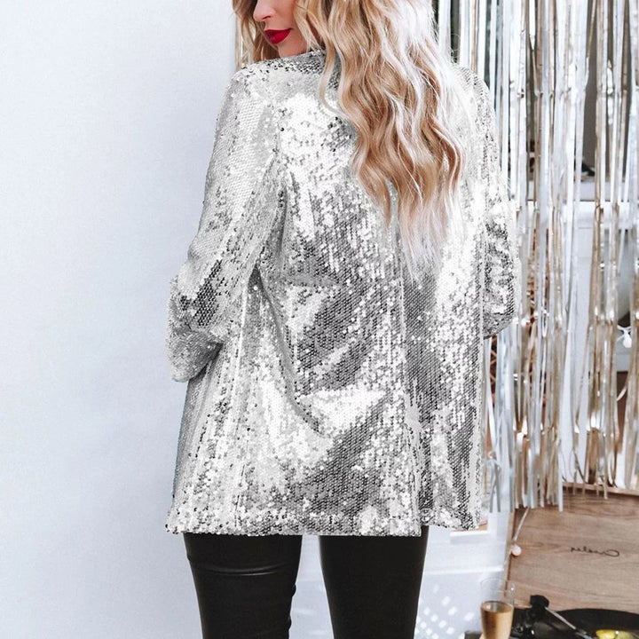 Avery | Getailleerde pailletten blazer met driekwartmouwen voor dames