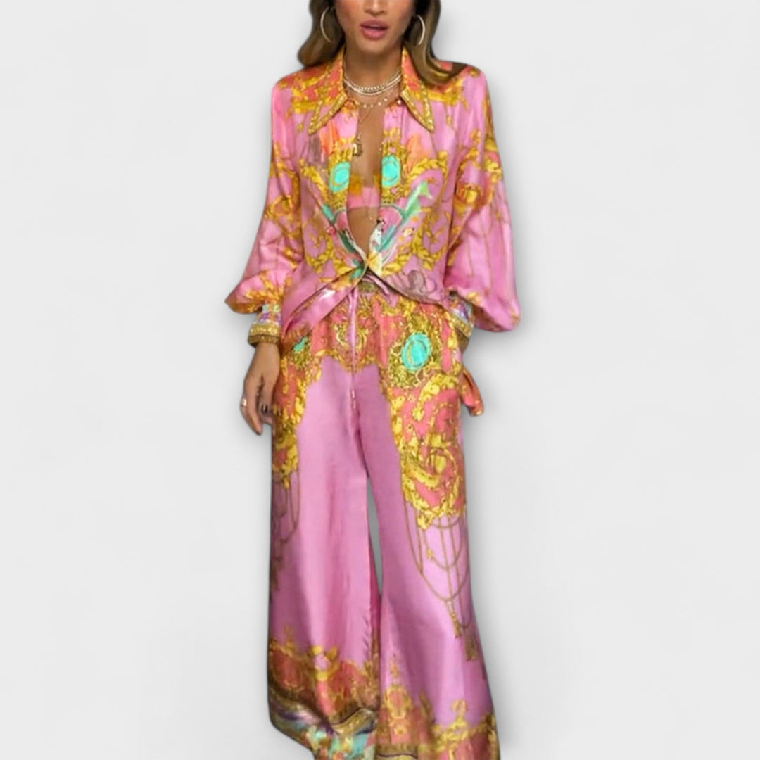 Sage - Zeemeermin Relaxed Shirt en Elastische Taillebroek Set