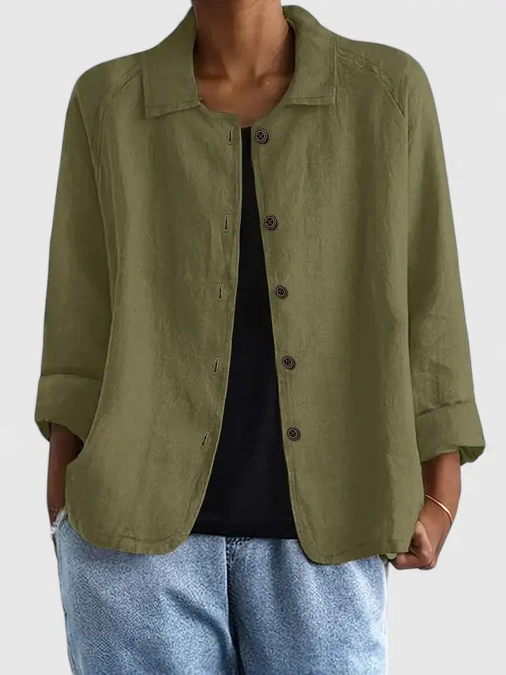 Maya | Katoenen overshirt met knoopsluiting voor dames