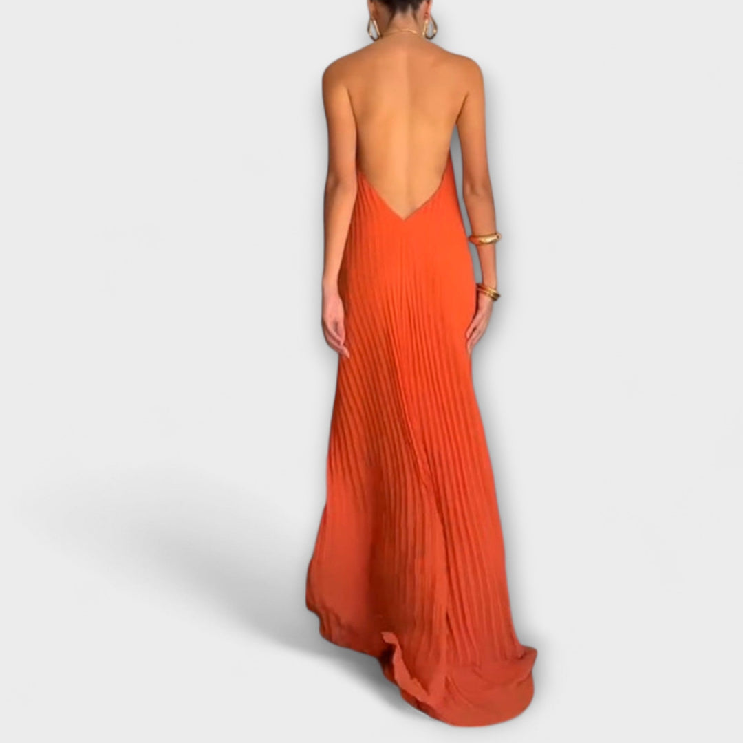 Poppy - Stijlvolle jurk met plissé-decolleté