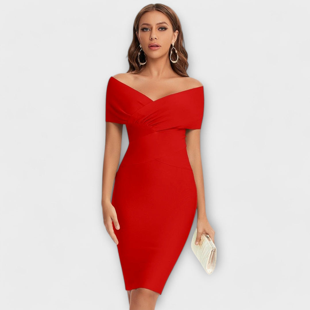 Elegante jurk met V-hals