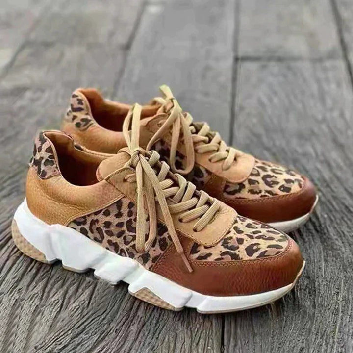 Bernadette | Sneakers met luipaardprint en veters voor dames
