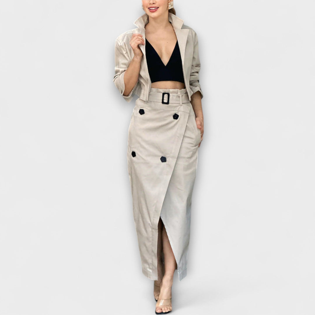 Lyra - Elegante Midi-jack met Rok en Zakken