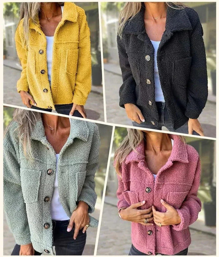 Brenna | Sherpa jas met knopen en borstzakken voor dames