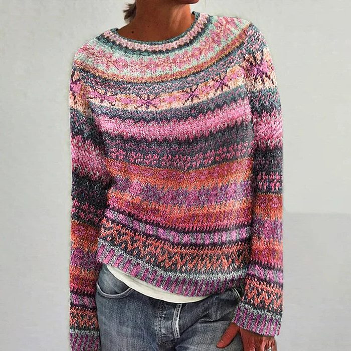 Briallen | Fair Isle-trui met ronde hals voor dames
