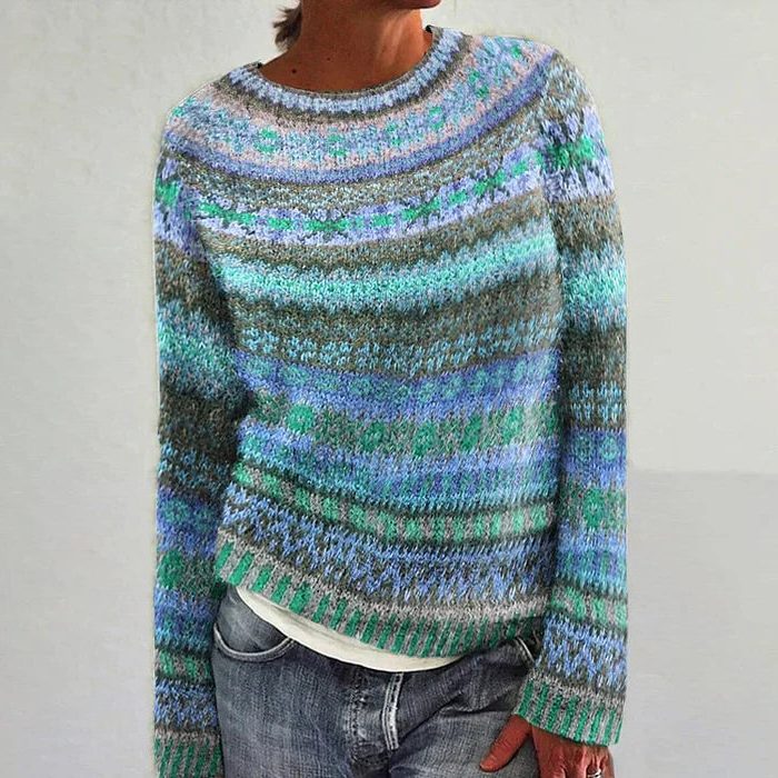 Briallen | Fair Isle-trui met ronde hals voor dames