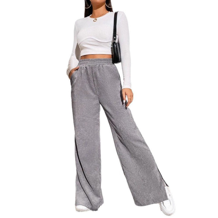 Briony | Ribfluwelen broek met hoge taille en wijde pijpen voor dames