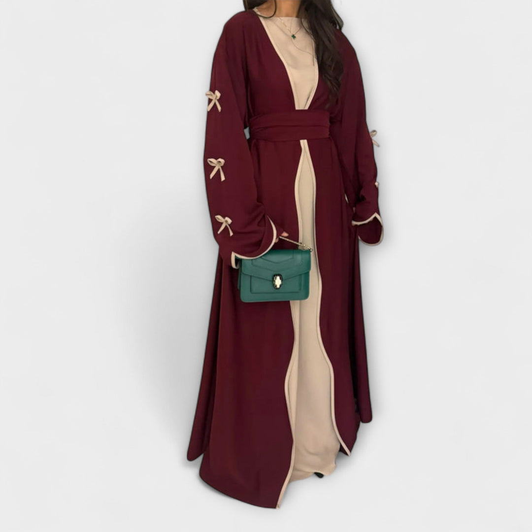 Jasmin - Chique Cardigan en Jurk Duo met Strikversiering