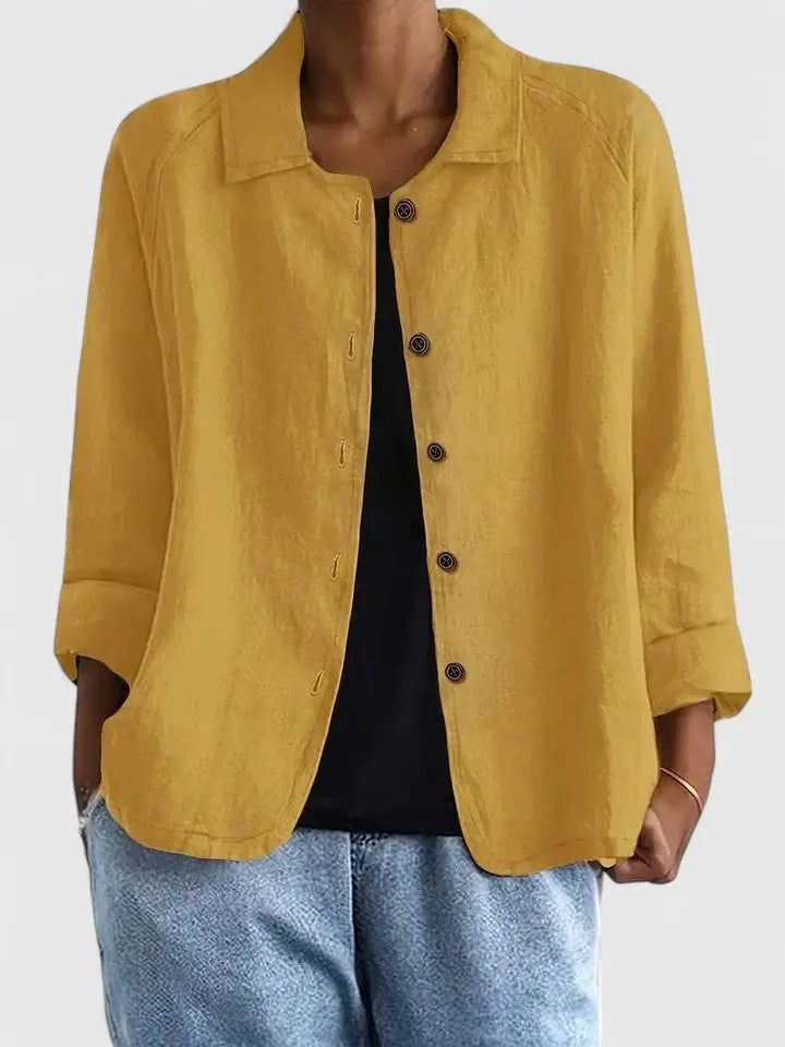 Maya | Katoenen overshirt met knoopsluiting voor dames