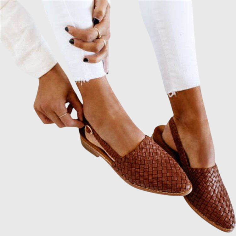 Leah | Gevlochten loafers met open neus voor dames