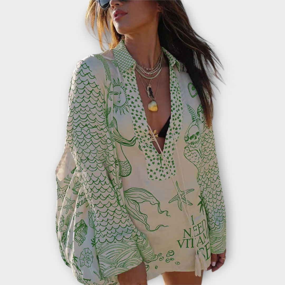 Liv - Satijnen Kwast Shirt en Shorts Set
