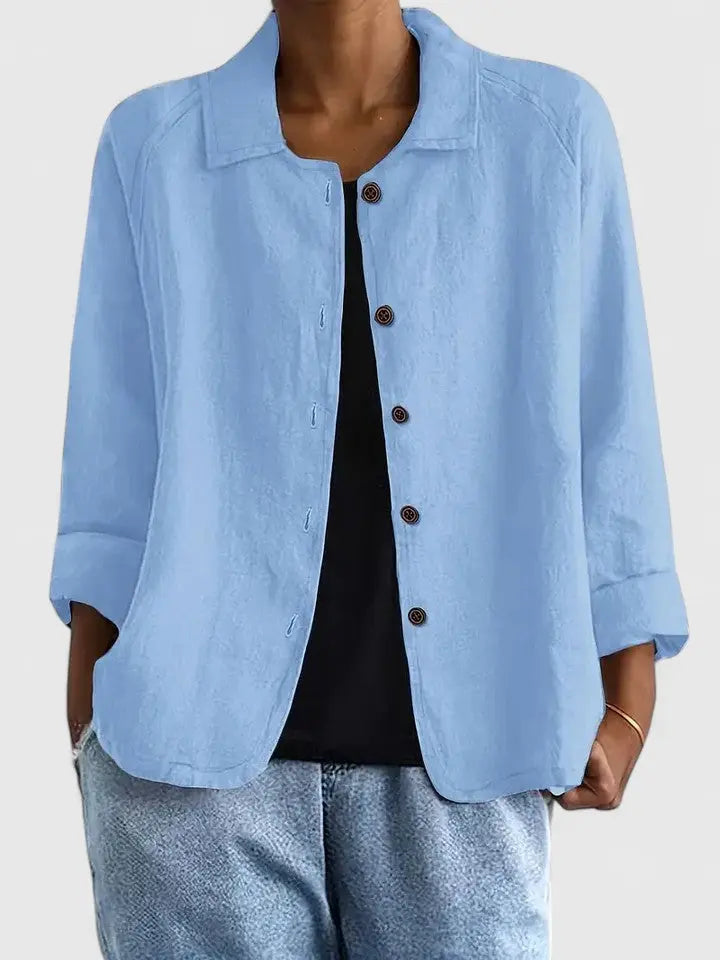 Maya | Katoenen overshirt met knoopsluiting voor dames