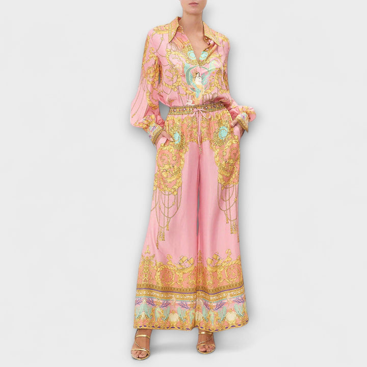 Sage - Zeemeermin Relaxed Shirt en Elastische Taillebroek Set