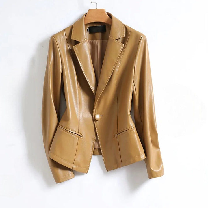 Camellia | Leren blazer met één knoop en reverskraag voor dames