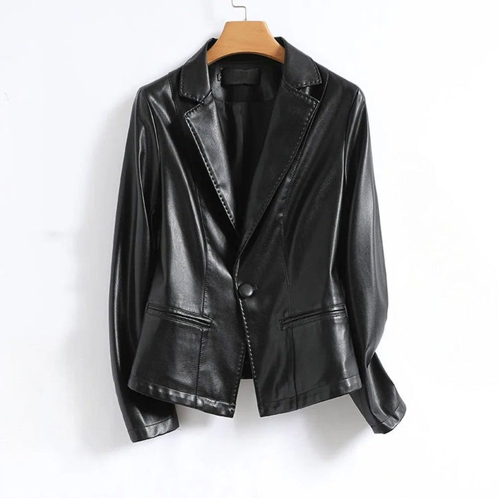 Camellia | Leren blazer met één knoop en reverskraag voor dames