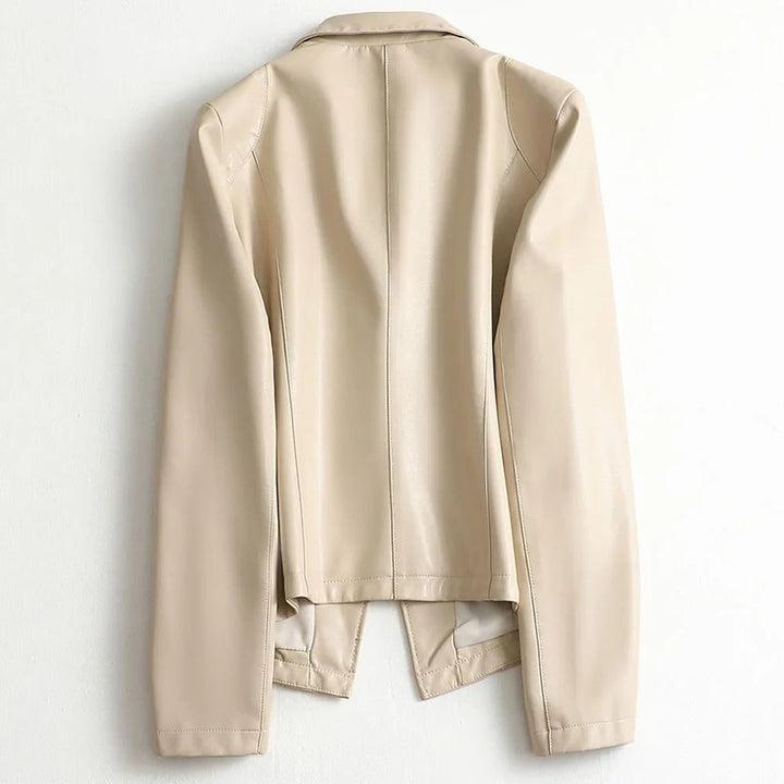 Camellia | Leren blazer met één knoop en reverskraag voor dames