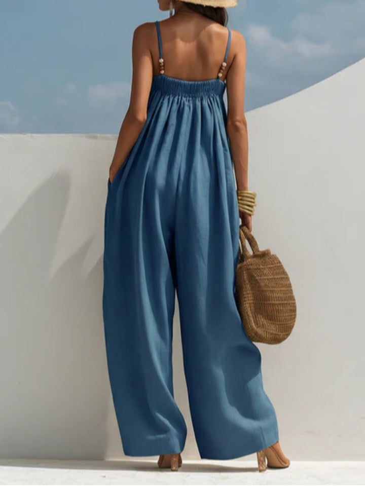 Madalena - Denim Jumpsuit met Wijde Benen