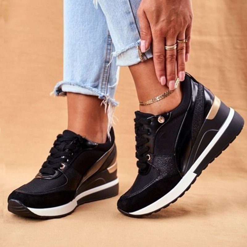 Clara | Plateausneakers met veters in colorblock-design voor dames
