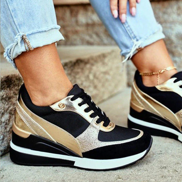 Clara | Plateausneakers met veters in colorblock-design voor dames