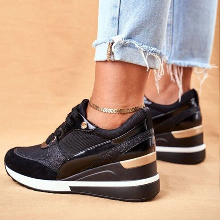 Clara | Plateausneakers met veters in colorblock-design voor dames