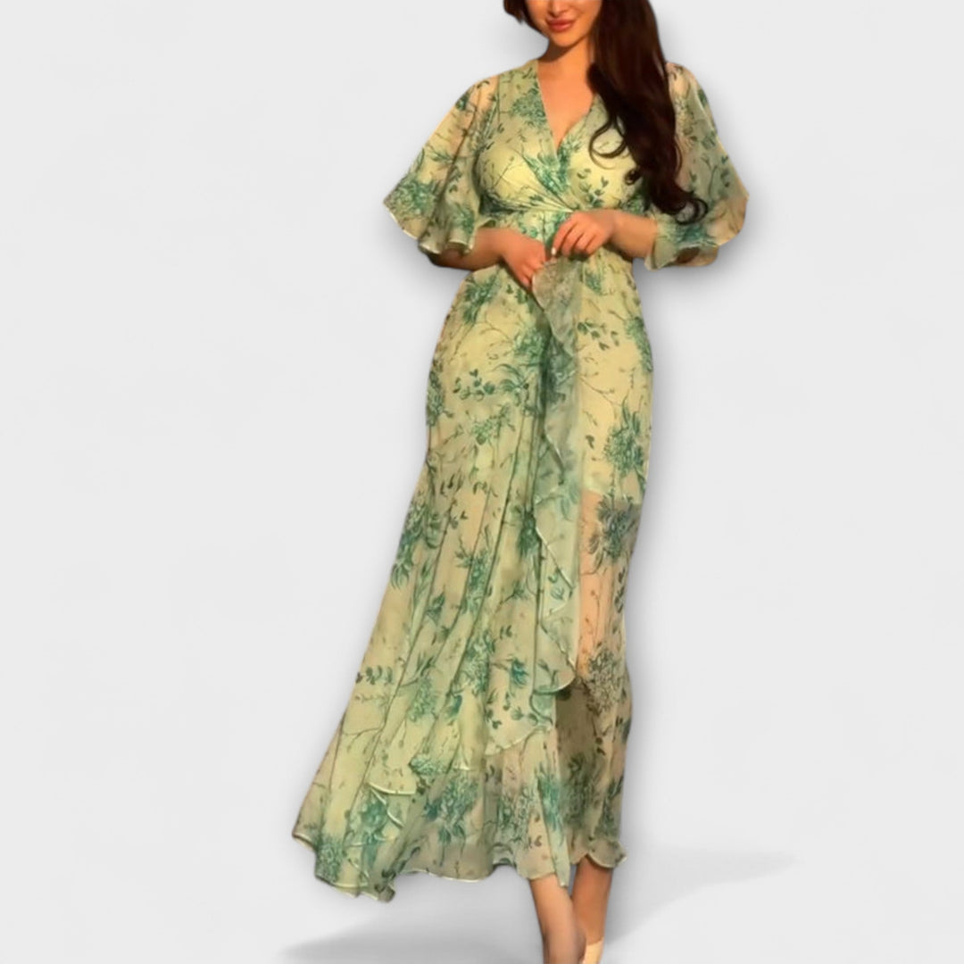 Lana - Chic Bloemen V-Hals Jurk