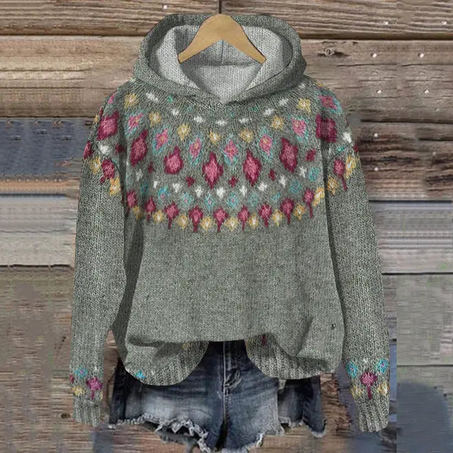 Amaya | Oversized hoodie-trui met Fair Isle-motief voor dames