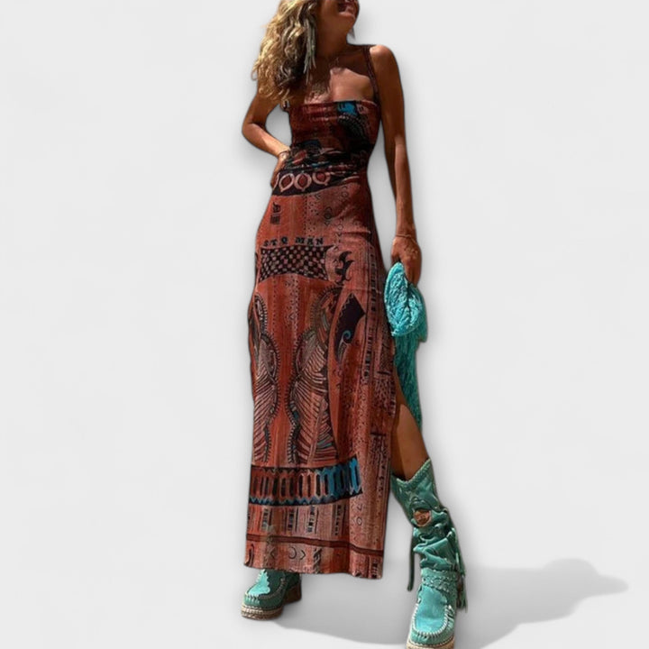 Fee - Uniek Midi-jurk met Cowl-Neck