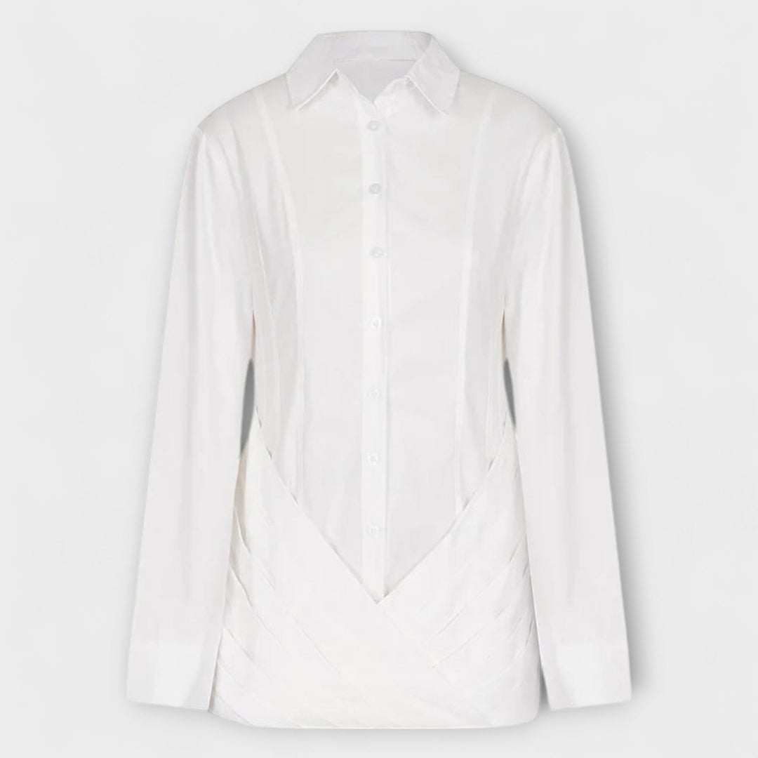 Indie - Lange mouw witte plissé jurk