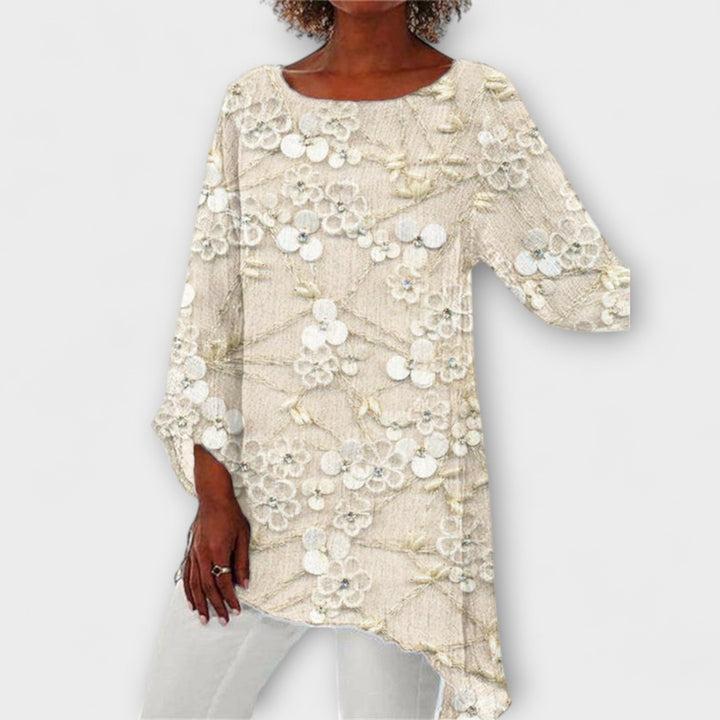Harper - Blouse met bloemachtig kristalprint