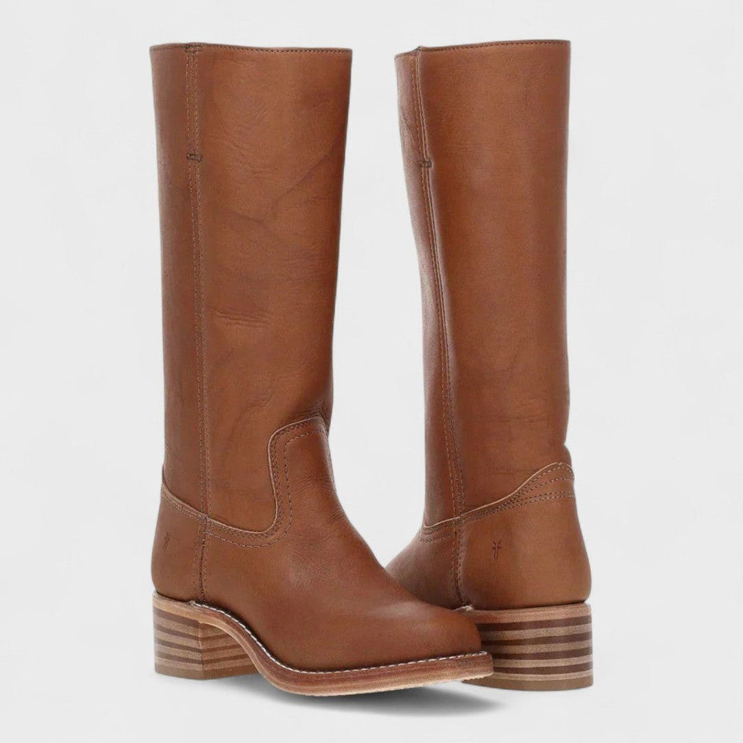 Dahlia | Kniehoge westernlaarzen met blokhak voor dames