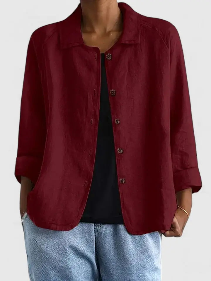 Maya | Katoenen overshirt met knoopsluiting voor dames