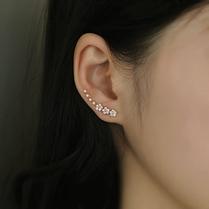 Luxueuze Florale Strass Oorbellen