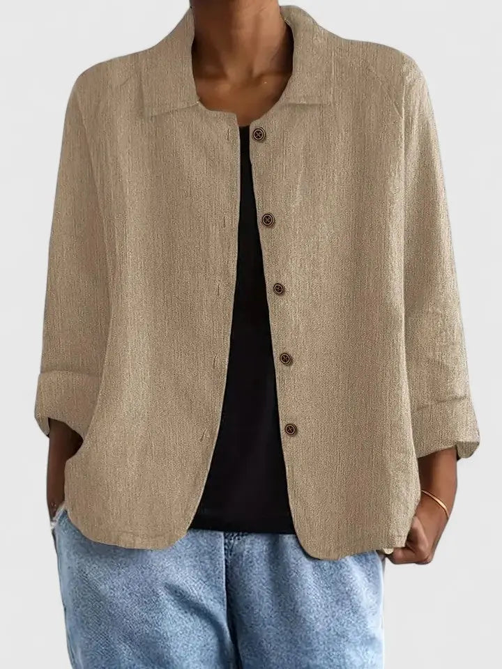 Maya | Katoenen overshirt met knoopsluiting voor dames