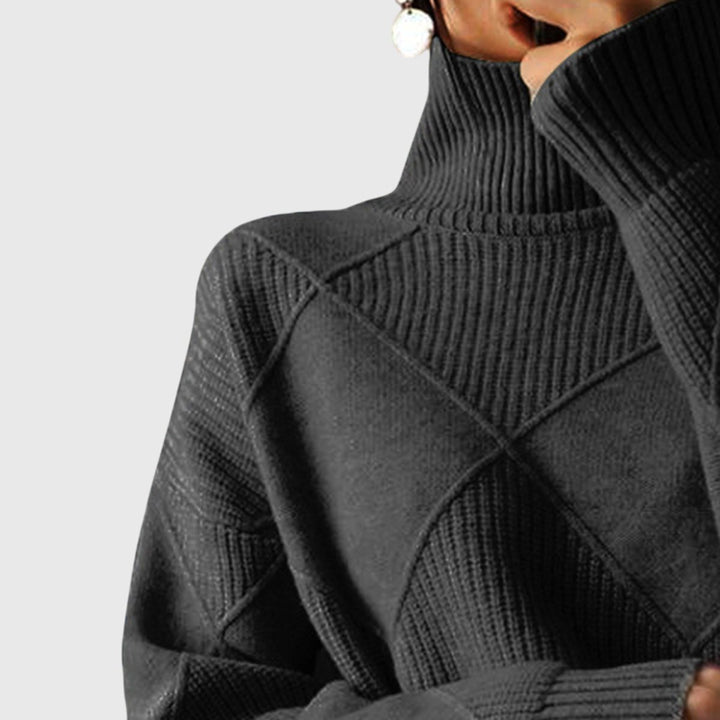 Diana | Ribgebreide coltrui met geometrisch motief voor dames