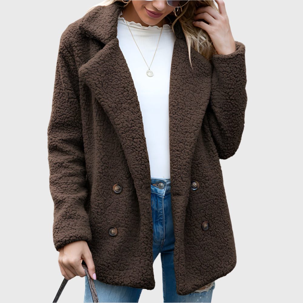 Dorothy | Double-breasted sherpa jas voor dames
