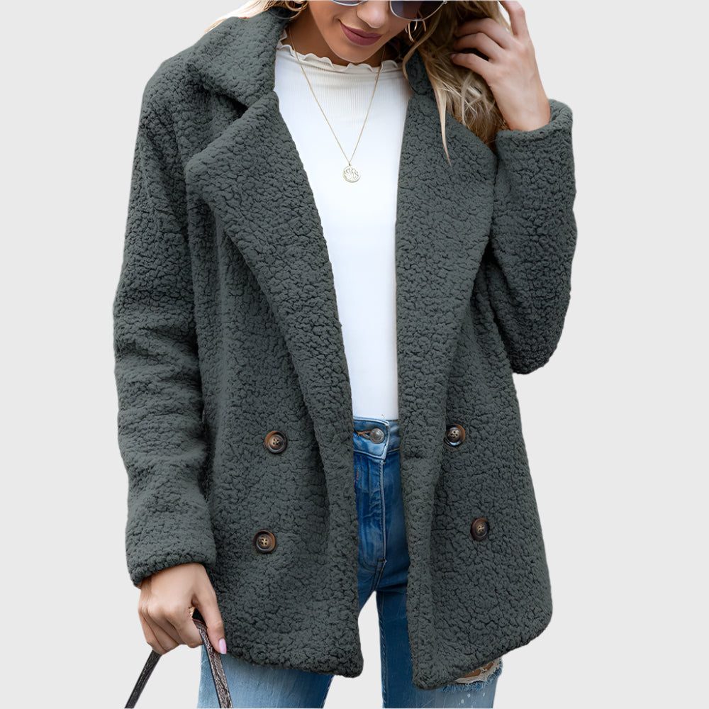 Dorothy | Double-breasted sherpa jas voor dames