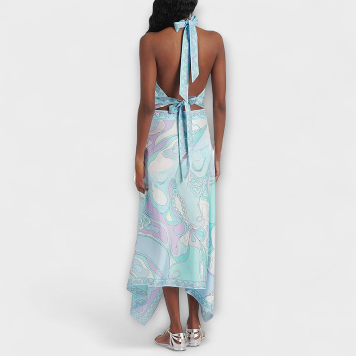Everly - Set van haltertop en asymmetrische midi-rok