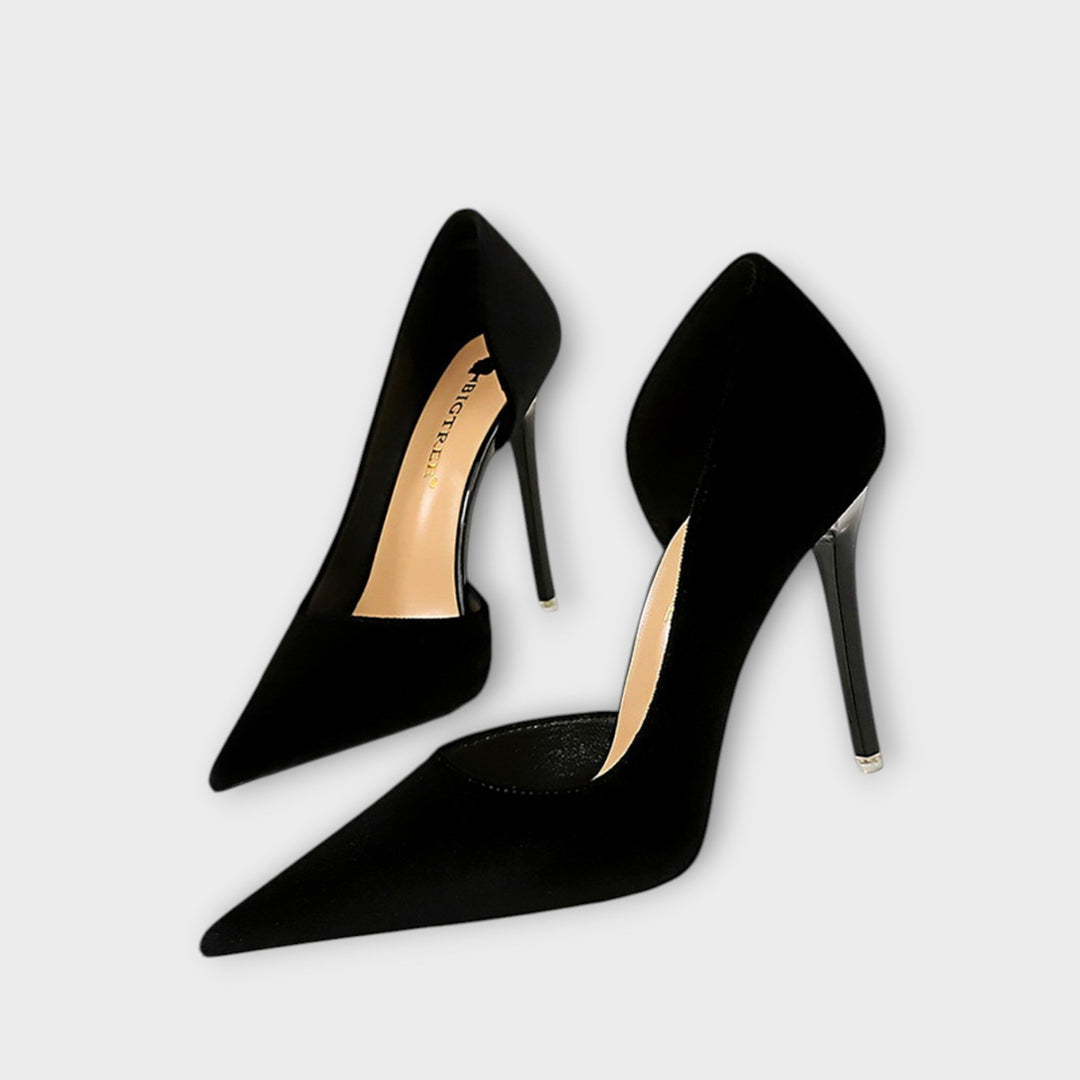 Bella - Groene Fluwelen Stiletto Hakken