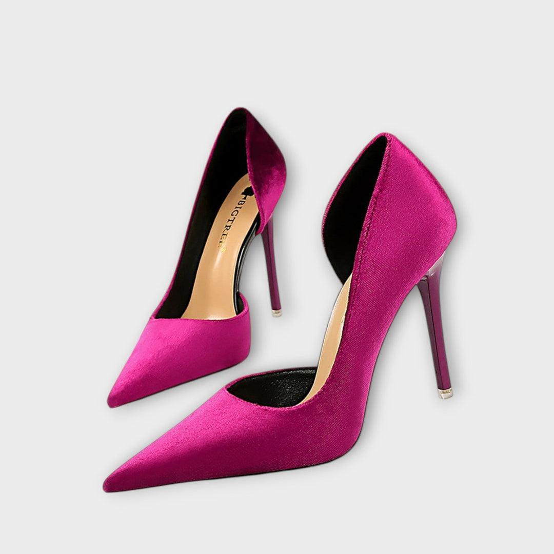 Bella - Groene Fluwelen Stiletto Hakken