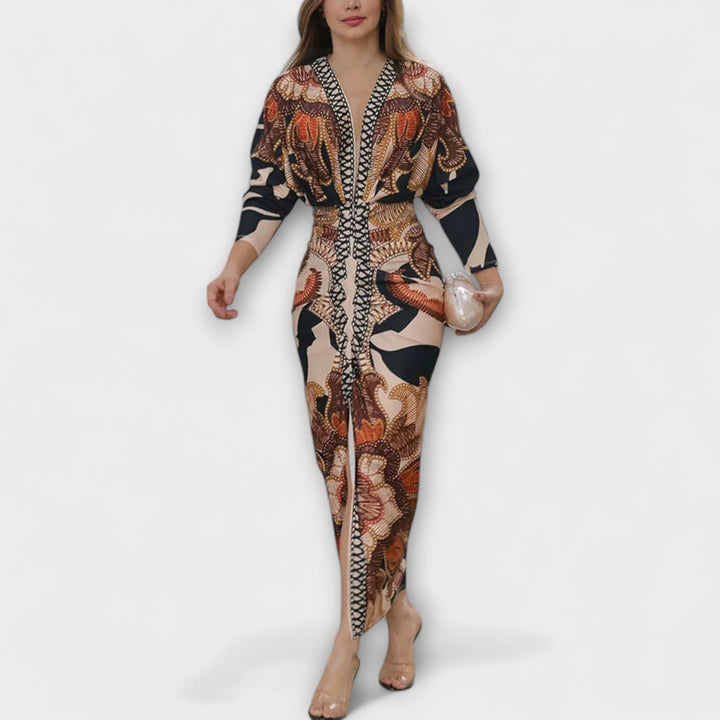 Cleo – Dolman-Midikleed met Braziliaanse print