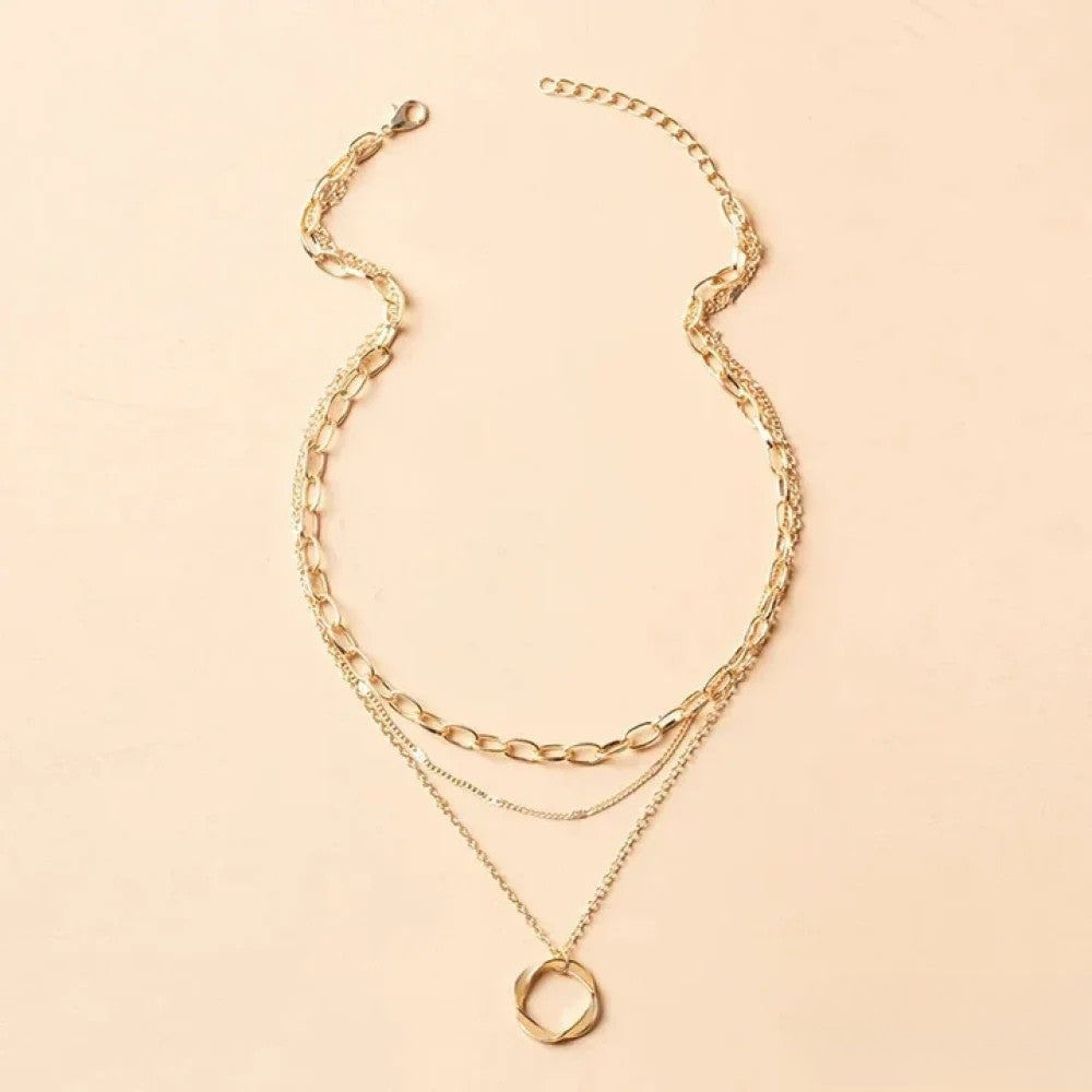 Retro Gouden Gelaagde Ketting