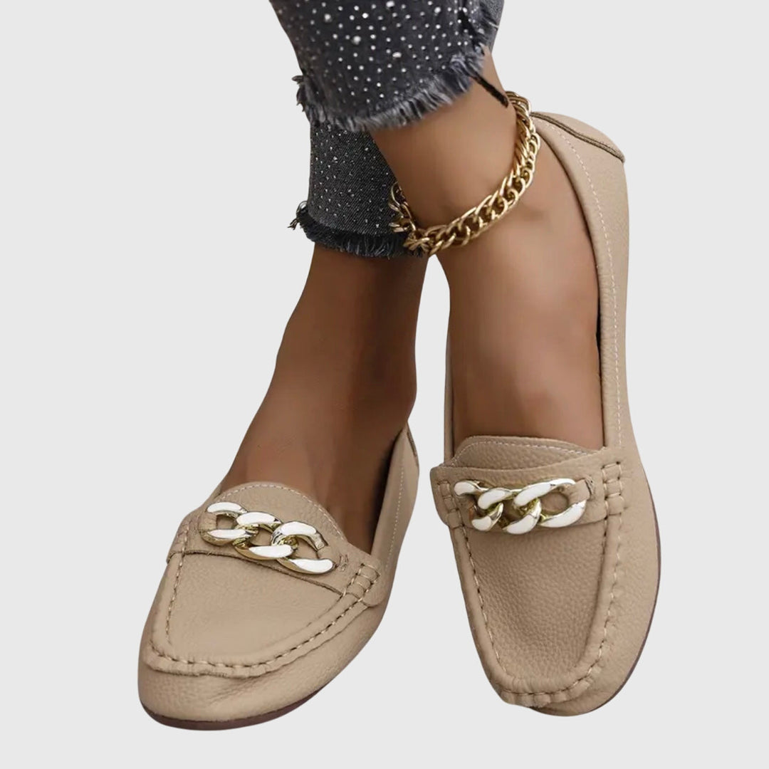 Melissa | Leren loafers met kettingdetail voor dames