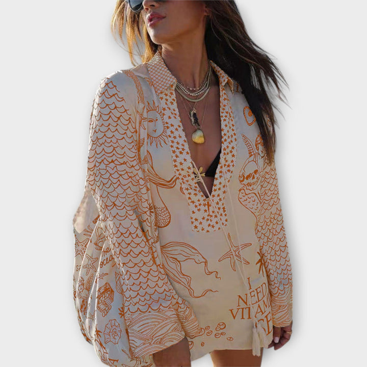 Liv - Satijnen Kwast Shirt en Shorts Set