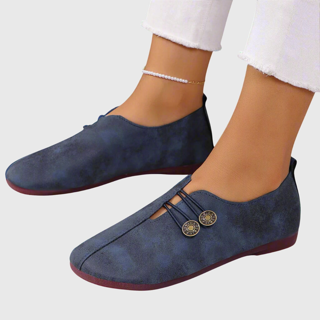 Josephine | Suède veterbottines met sierknopen voor dames