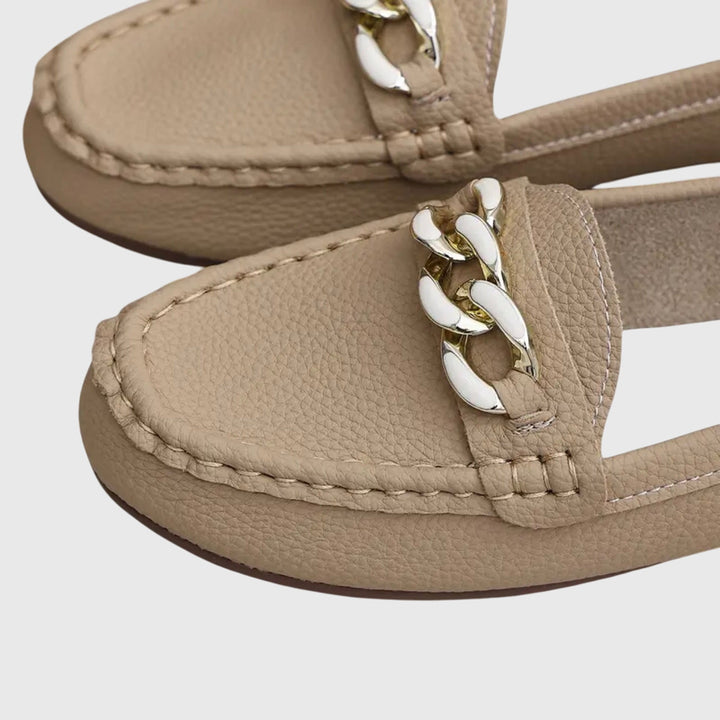 Melissa | Leren loafers met kettingdetail voor dames