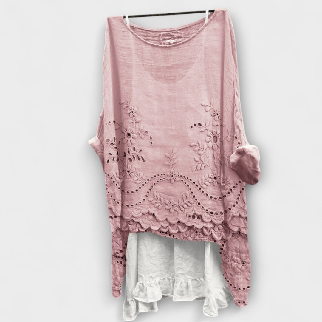Ella - Blouse met dubbele zoom