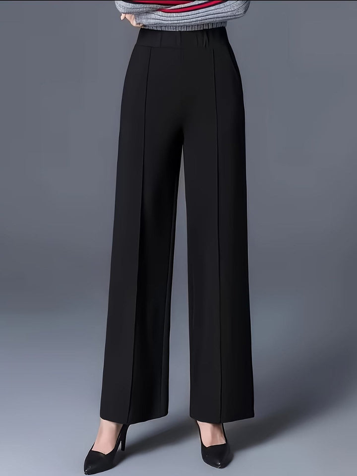 Elvire | Broek met hoge taille, wijde pijpen en naaddetail voor dames