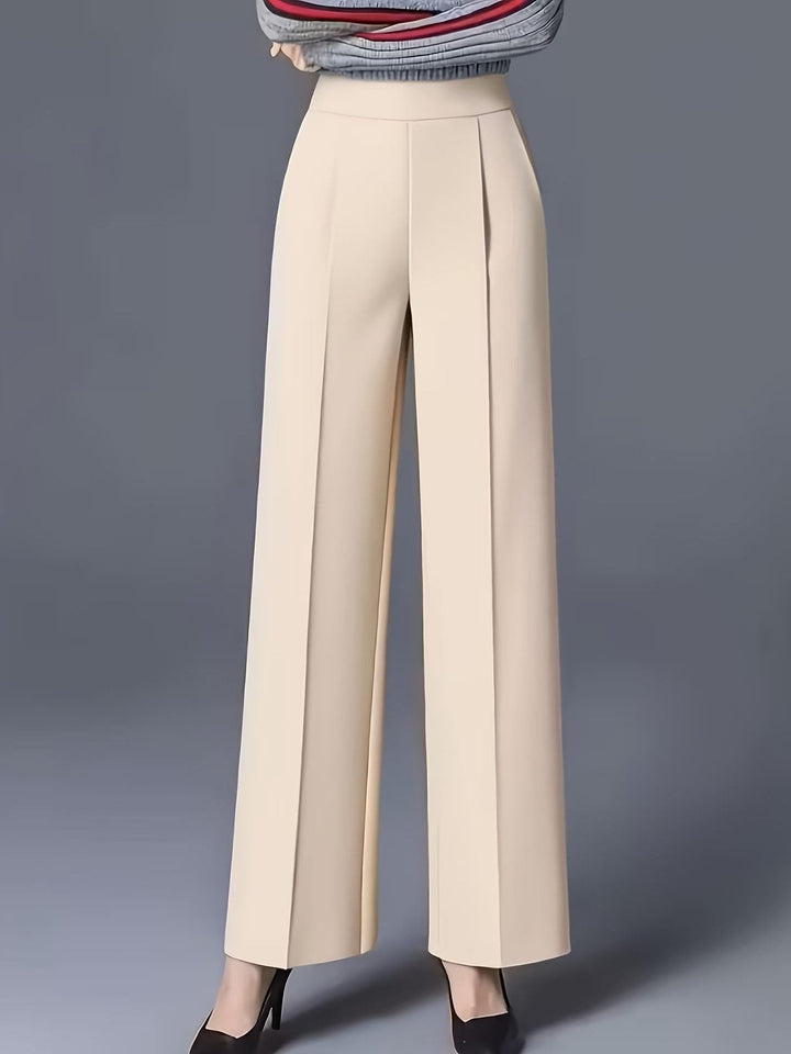 Elvire | Broek met hoge taille, wijde pijpen en naaddetail voor dames